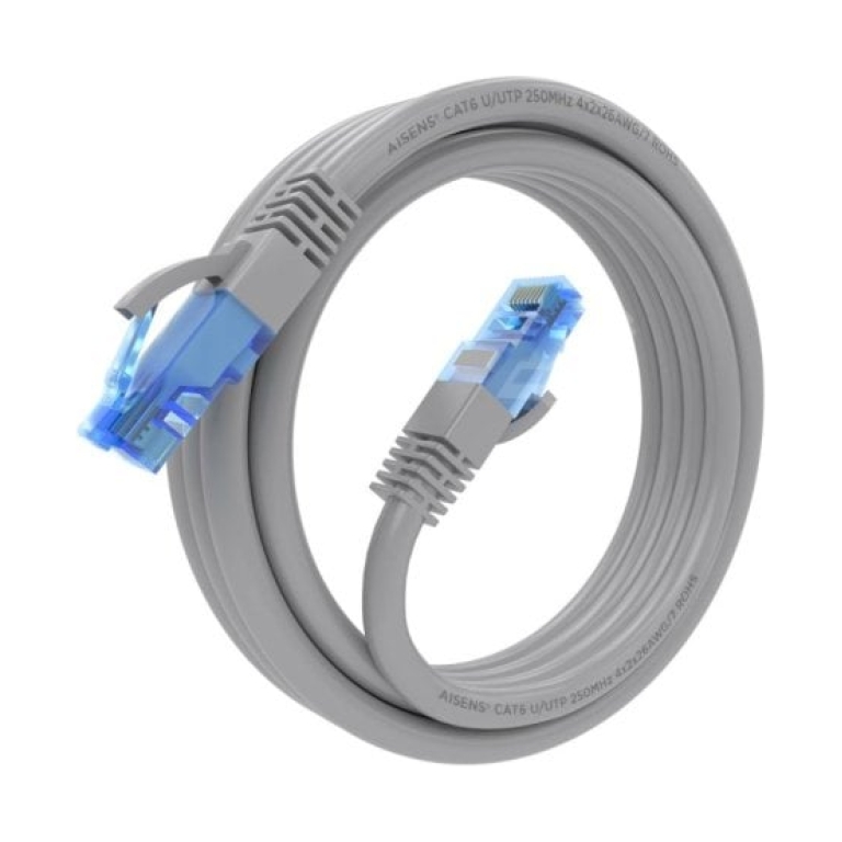 Cabo de Rede RJ45 AWG26 CCA UTP Aisens A135-0777 Cat.6/ 2m/ Cinza