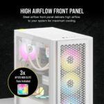 Caixa PC Corsair iCUE 4000D RGB AIRFLOW Vidro Temperado USB 3.2 Branca