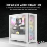 Caixa PC Corsair iCUE 4000D RGB AIRFLOW Vidro Temperado USB 3.2 Branca