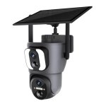 Câmera Escam QF390 1080p Lente Dupla WiFi Painel Solar Preto - Câmera de Segurança