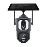 Câmera Escam QF390 1080p Lente Dupla WiFi Painel Solar Preto - Câmera de Segurança