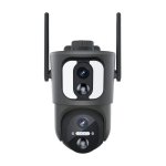 Câmera Escam QF390 1080p Lente Dupla WiFi Painel Solar Preto - Câmera de Segurança