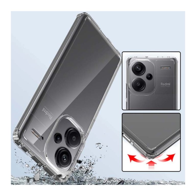 Capa Antichoques Premium para Xiaomi Redmi 13C / Poco C65 / Poco M6 5G Acrílico Anti-Amarelo Transparente