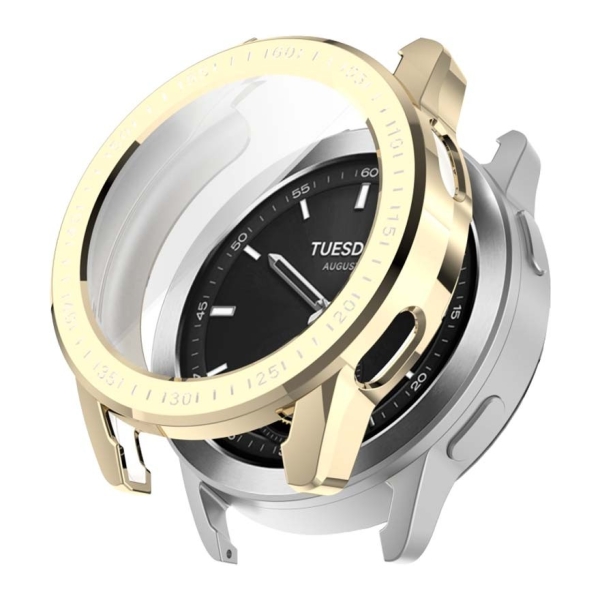 Capa Cromado + TPU Xiaomi Watch S3 Dourado