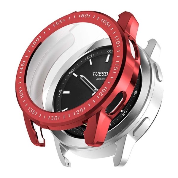 Capa Cromado + TPU Xiaomi Watch S3 Vermelho