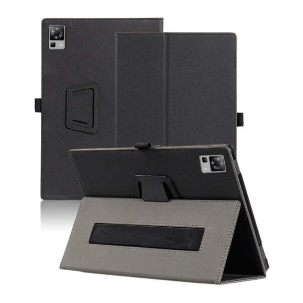 Capa Inteligente de PU Doogee T30 Pro com Suporte Preto