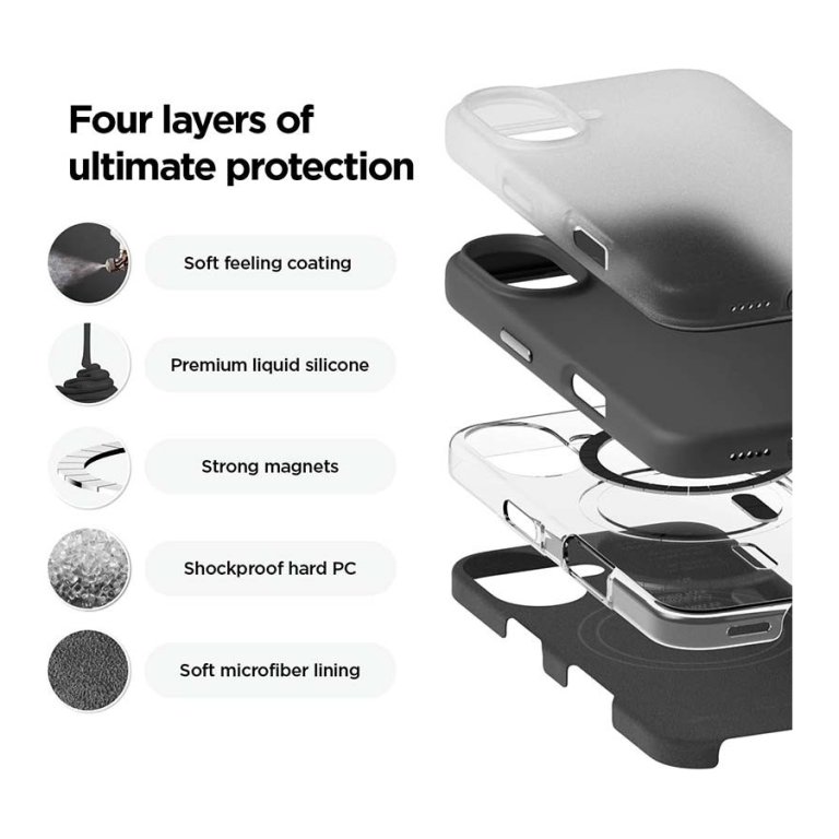 Capa Macia Magsafe Compatível iPhone 16 6.1" Preto