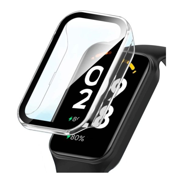Capa PC + Vidro Temperado Xiaomi Mi Smart Band 8 Active Transparente