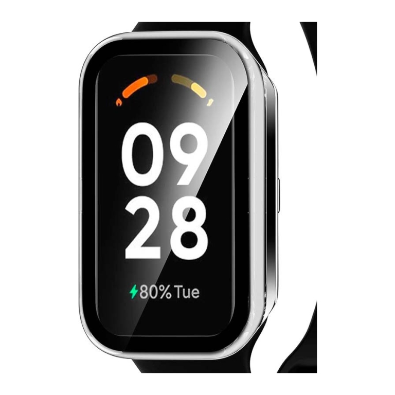 Capa PC + Vidro Temperado Xiaomi Mi Smart Band 8 Active Transparente