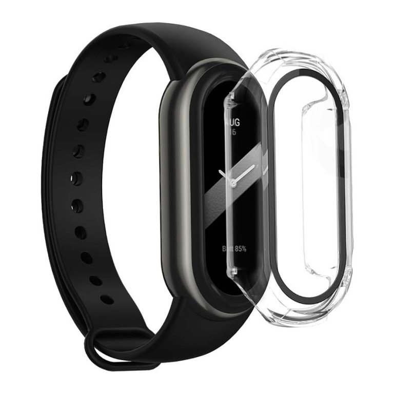 Capa PC + Vidro Temperado Xiaomi Mi Smart Band 8 Transparente