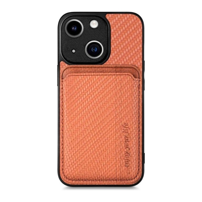Capa Wallet Apple iPhone 15 Laranja com MagSafe e Carteira