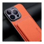 Capa Wallet Apple iPhone 15 Laranja com MagSafe e Carteira