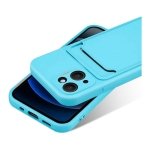 Capa de silicone Apple iPhone 13 Azul Claro com Carteira