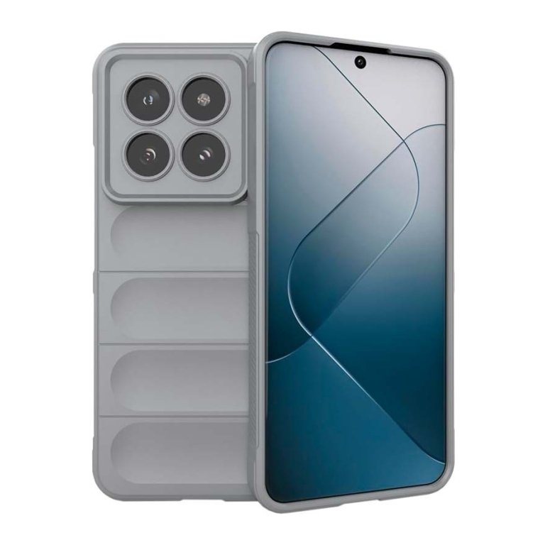 Capa de silicone Wave Xiaomi 14 Cinzento Claro