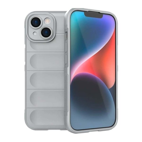 Capa de silicone Wave iPhone 15 Cinzento Claro