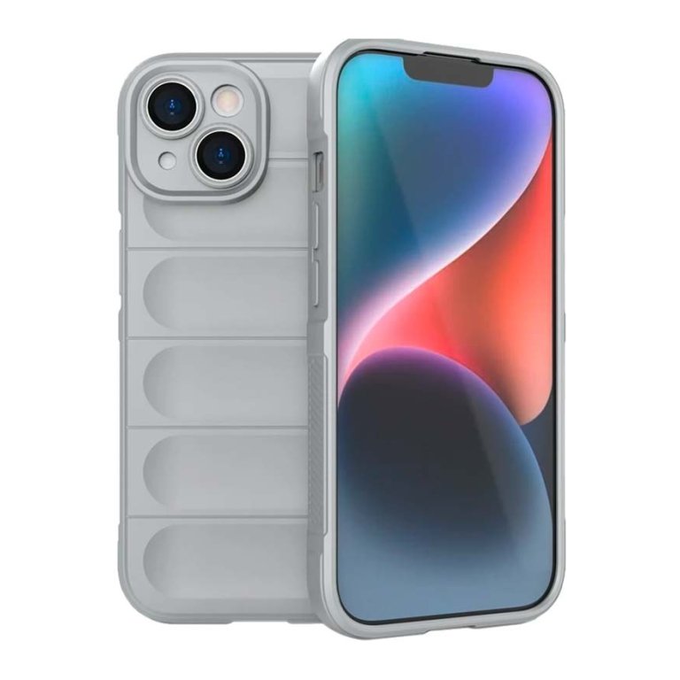 Capa de silicone Wave iPhone 15 Plus Cinzento Claro