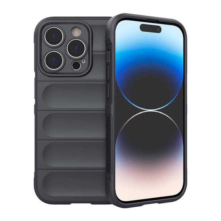 Capa de silicone Wave iPhone 15 Pro Cinzento Escuro