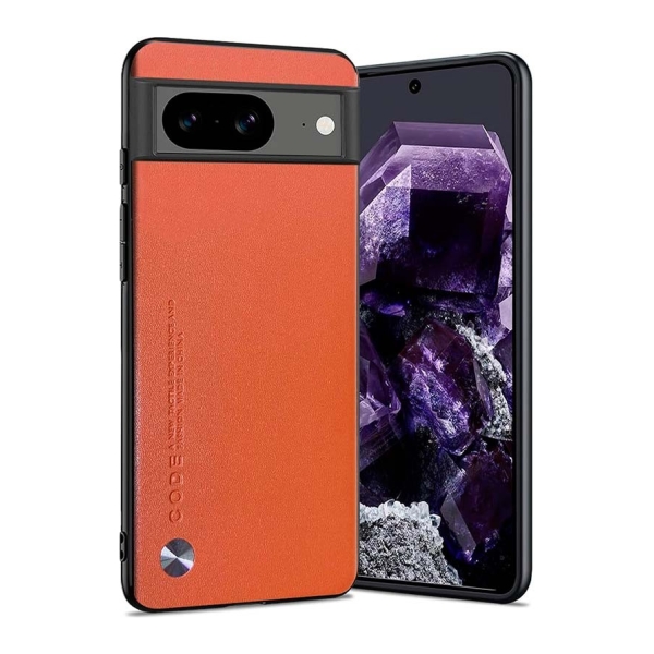 Capa em pele sintética Google Pixel 8 Luxury Laranja