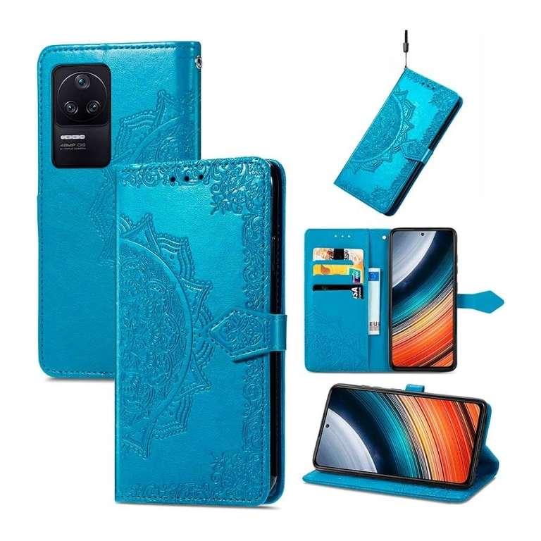 Capa livro Mandala Xiaomi Poco F4 Azul