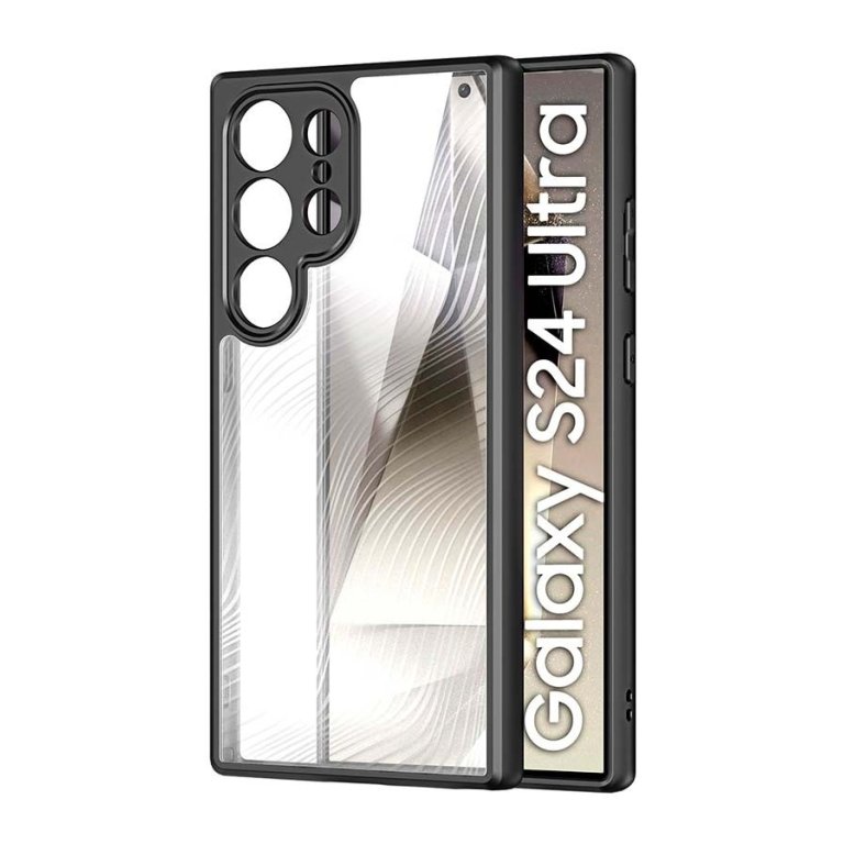 Capa rígida Anti-Scratch Shell Samsung Galaxy S24 Ultra 5G Preto+Transparente