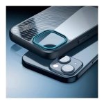 Capa rígida Anti-Scratch Shell iPhone 15 Plus Preto+Transparente