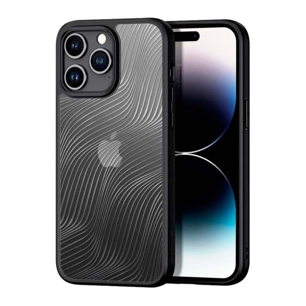 Capa rígida Anti-Scratch Shell iPhone 15 Pro Max Preto+Transparente