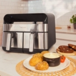 Cecotec Cecofry Advance 9000 Fritadeira a Ar de 2 Cestos 9L 2800W 8 Programas Preto Inox