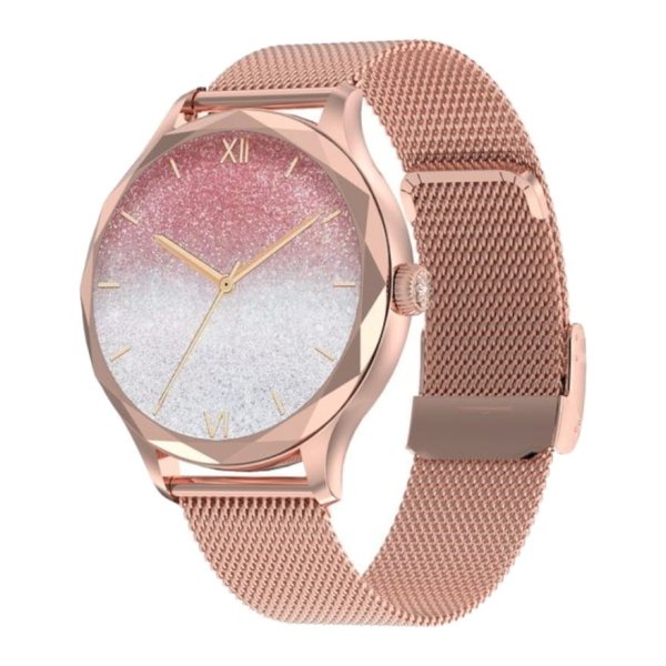 DT NO.1 DT Diamond Dourado con Pulseira Metálica - Relógio Inteligente