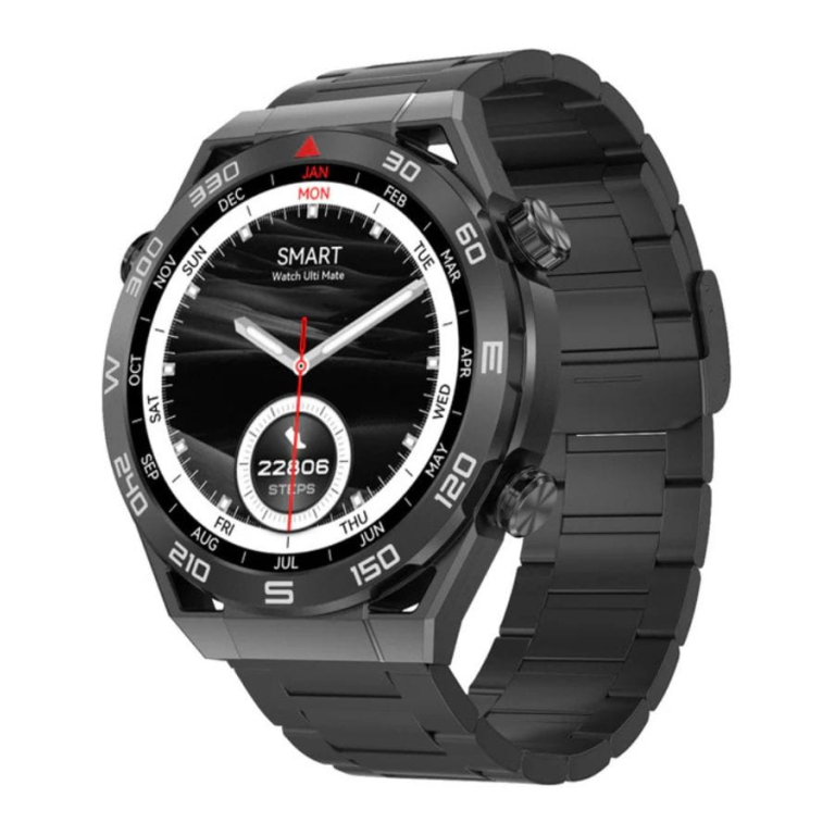 DT NO.1 Ultra Mate Preto com Bracelete Metálica Preta - Smartwatch