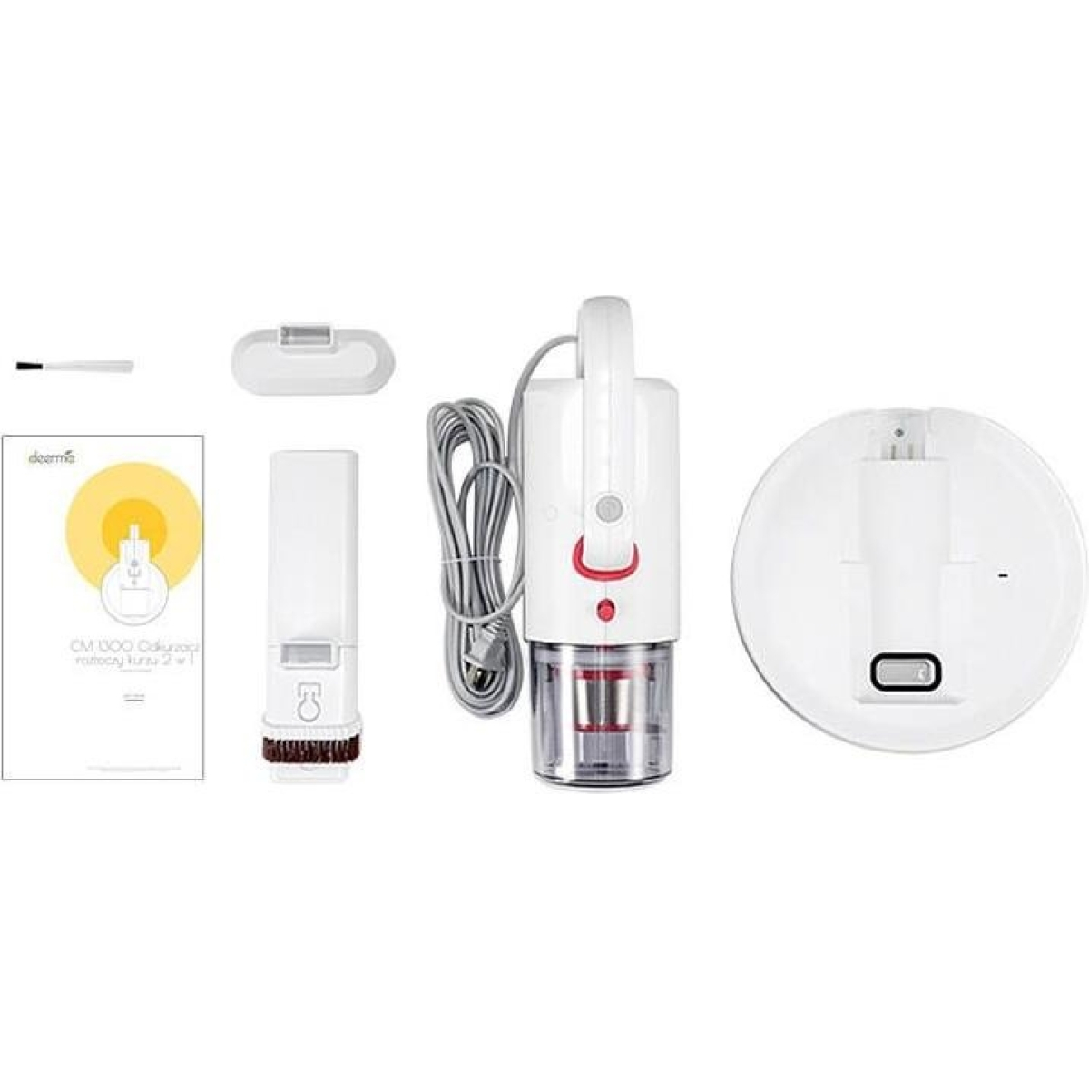 Deerma CM1300 handheld vacuum Red, White Bagless