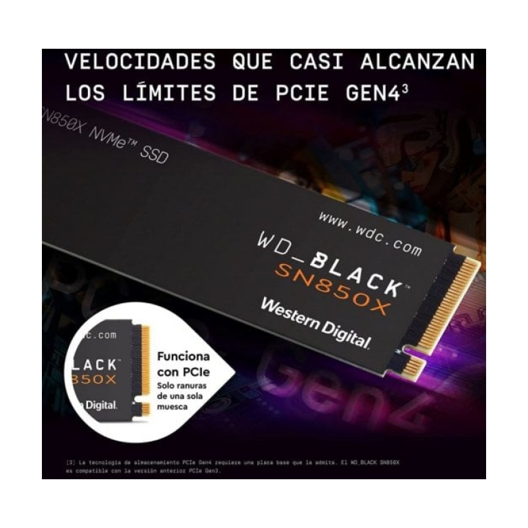 Disco Rígido WD Black SN850X SSD 1TB M.2 2280 PCIe Gen4 NVMe