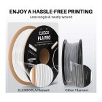 ELEGOO PLA PRO Prateado para Impressoras 3D FDM - Filamento 1.75mm Bobina de 1kg