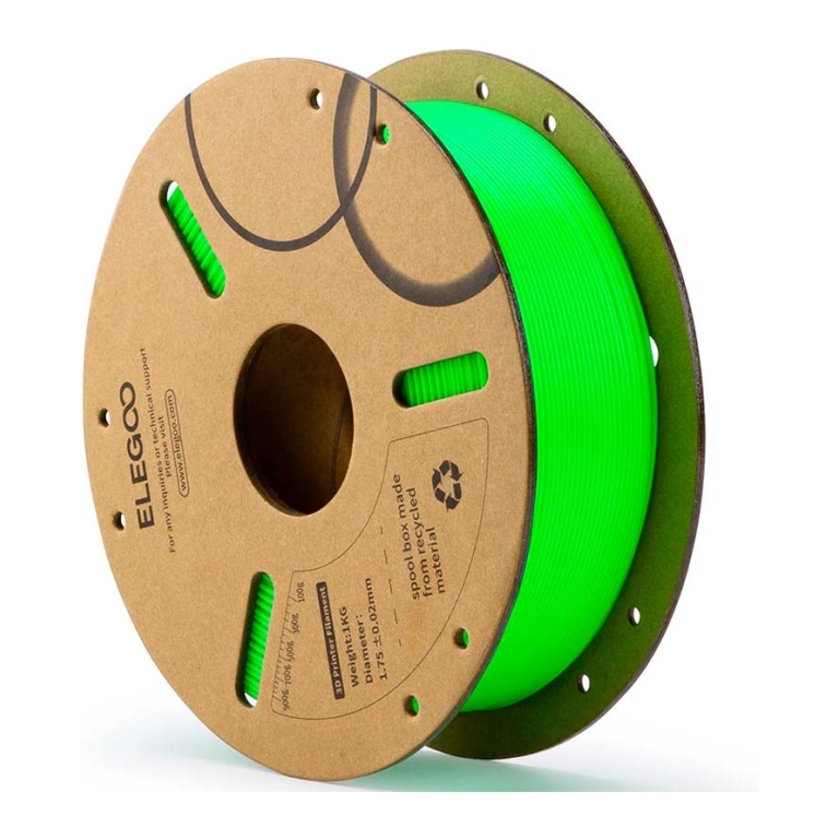 ELEGOO PLA Verde para Impressoras 3D FDM - Filamento 1.75mm Bobina de 1kg