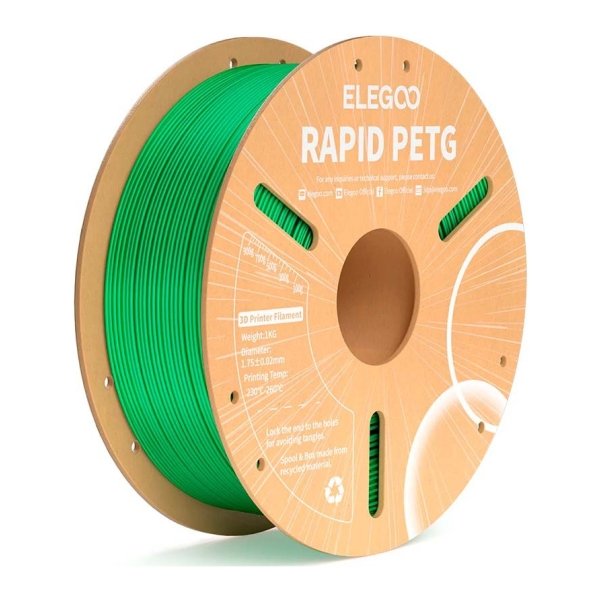 ELEGOO Rapid PETG Verde para Impressoras 3D FDM - Filamento 1.75mm Bobina de 1kg