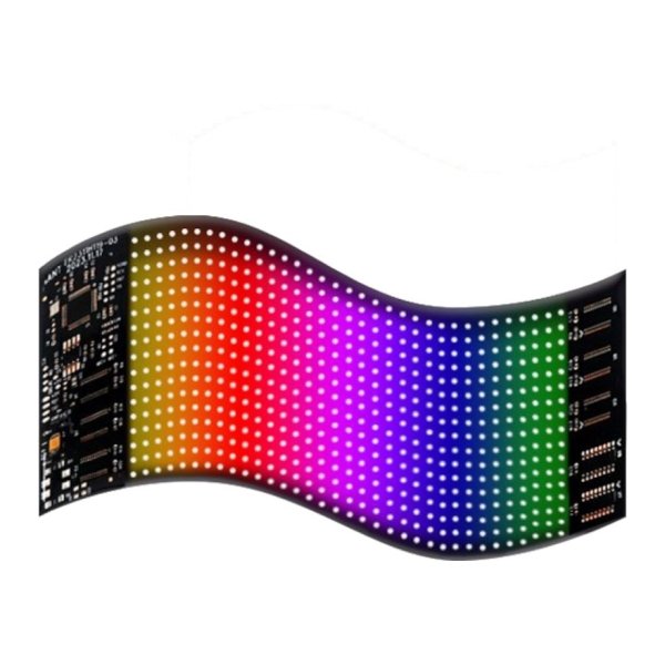 Ecrã de matriz LED RGB flexível para carro 19 x 96 com aplicativo Bluetooth Preto