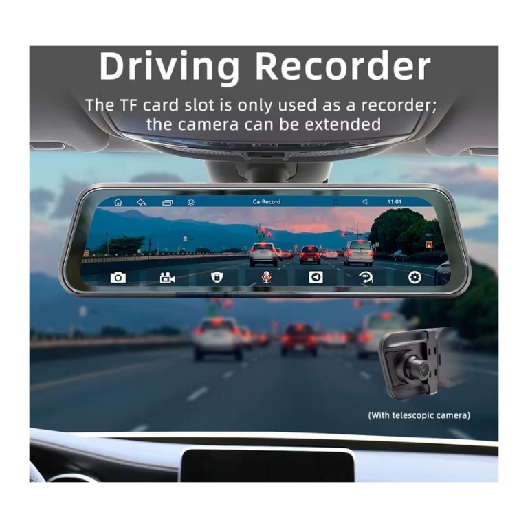 Espelho retrovisor SWM B5319R 9.36 Pouces Carplay/Android Auto Sem Fio Preto