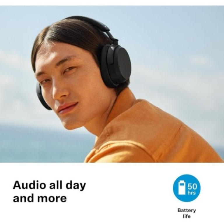 Fones de ouvido Sennheiser ACCENTUM sem fio Bluetooth sem fio com cancelamento de ruído branco