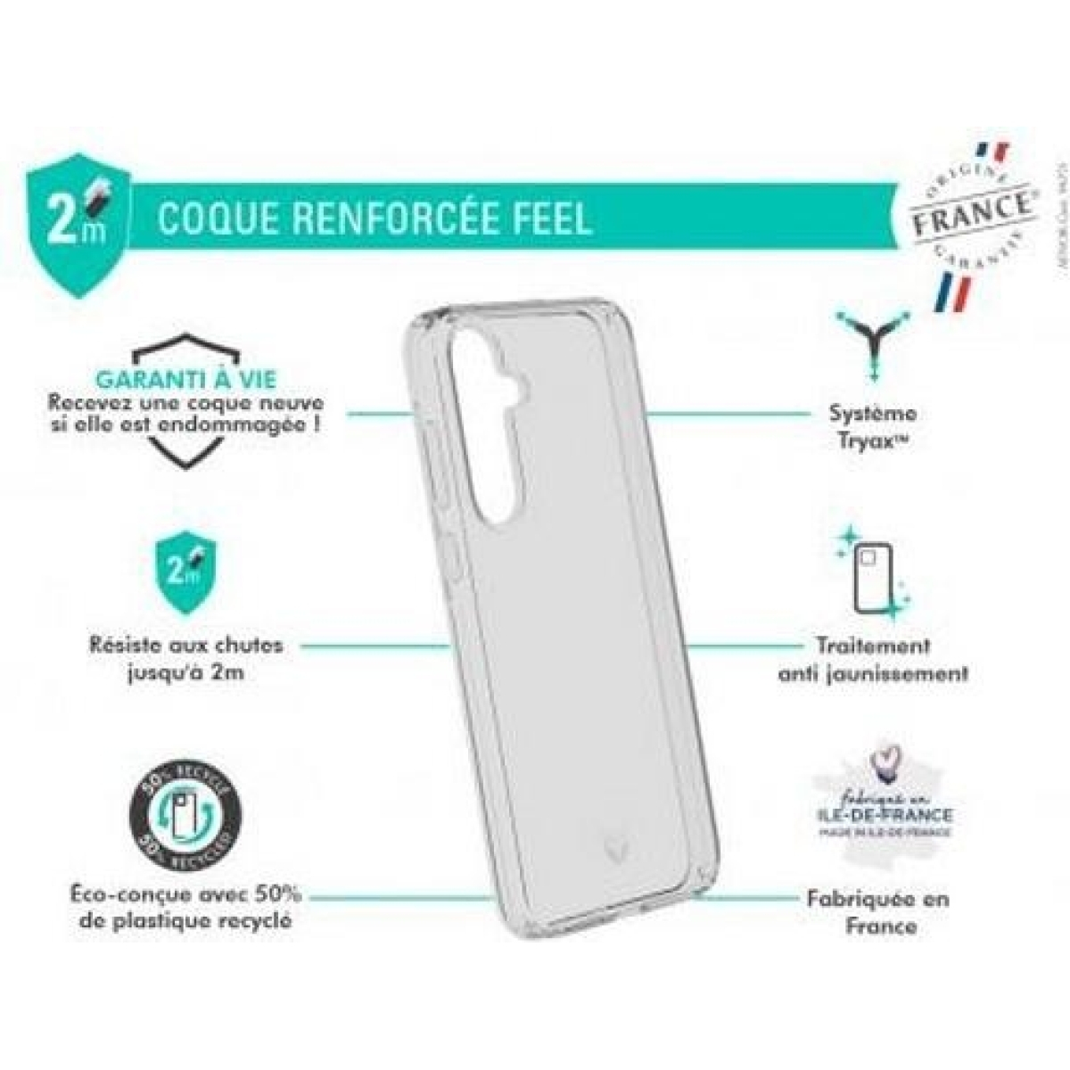 Force Case Protective cover for Galaxy A55 Reinforced FEEL System Tryax 3D inserts