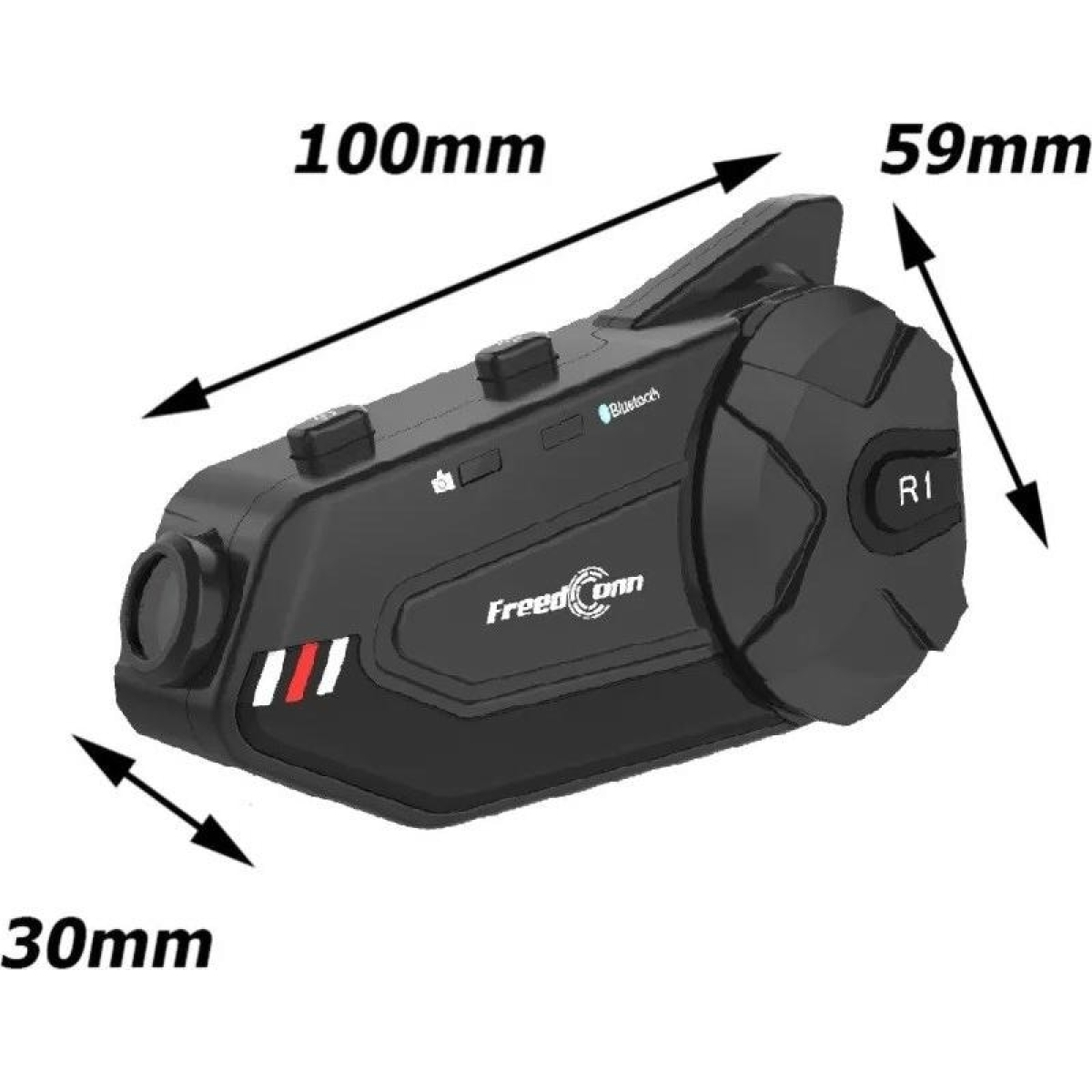 FreedConn R1 PLUS E motorbike intercom Black