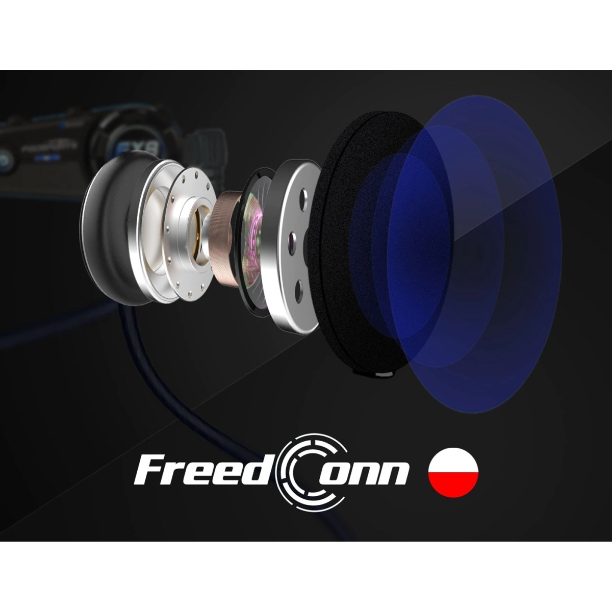 FreedConn T-MAX S V4 PRO SINGLE motorbike intercom Black