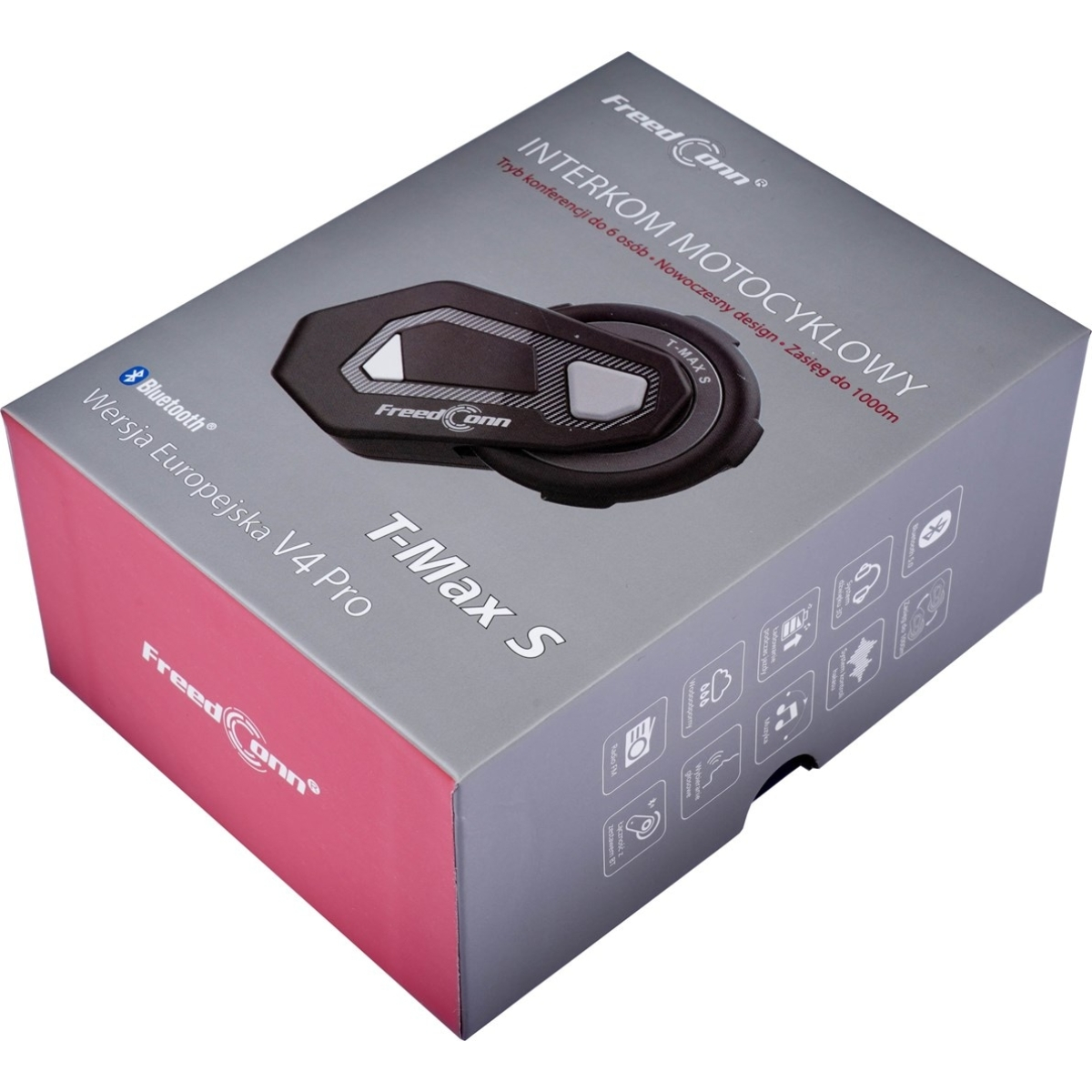 FreedConn T-MAX S V4 PRO SINGLE motorbike intercom Black