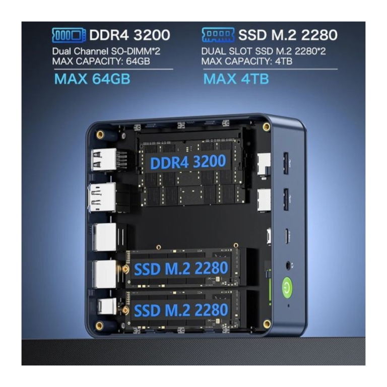 GMKtec NucBox M5 Plus Ryzen 7 5825U/16GB/1TB Preto