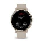 Garmin Venu 3S Reloj Smartwatch 41mm Bisel Aço Inoxidável Dourado com Bracelete de Silicone Bege Gold