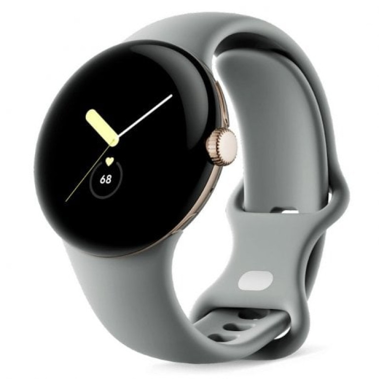 Google Pixel Watch 41mm Relógio Smartwatch Dourado com Pulseira desportiva de Avelã