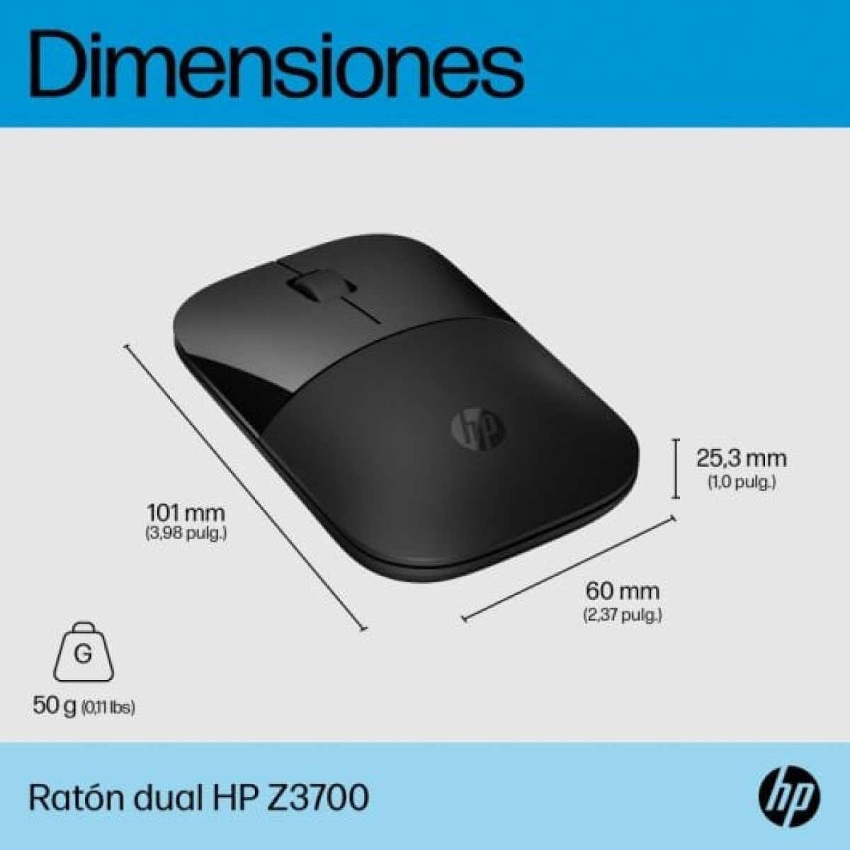 HP Z3700 Dual Rato Sem Fios Bluetooth 1600 DPI Preto