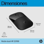 HP Z3700 Dual Rato Sem Fios Bluetooth 1600 DPI Preto