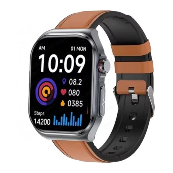 Hello ET585 Couro Castanho - Relógio inteligente