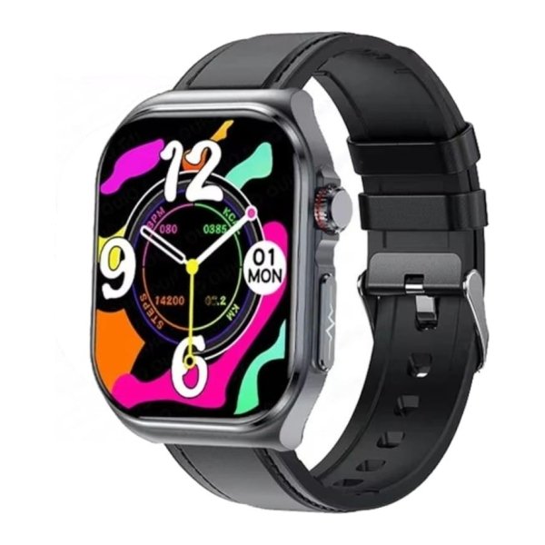 Hello ET585 Couro Preto - Relógio inteligente