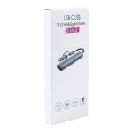 Hub USB BYL-2208 5 em 2 USB 3.0+Tipo C/RJ45 (Gigabit)+USB 3.0+2.0 Cinza