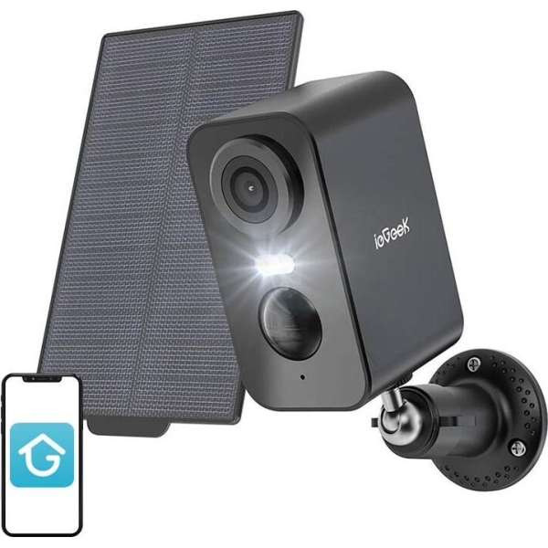 IeGeek Wireless 3MP WiFi outdoor camera ZS-GX3S black with solar panel